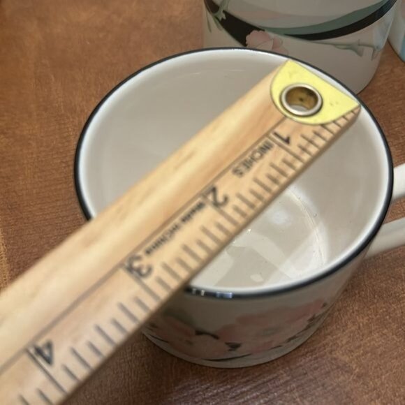 Sango Pink Floral Pattern Ceramic Coffee Mugs Set Of 4 2.5" Tall 3.5" Wide - Picture 6 of 6